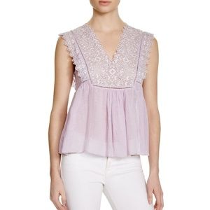 Rebecca Taylor Stitch Embellished Top Size 8